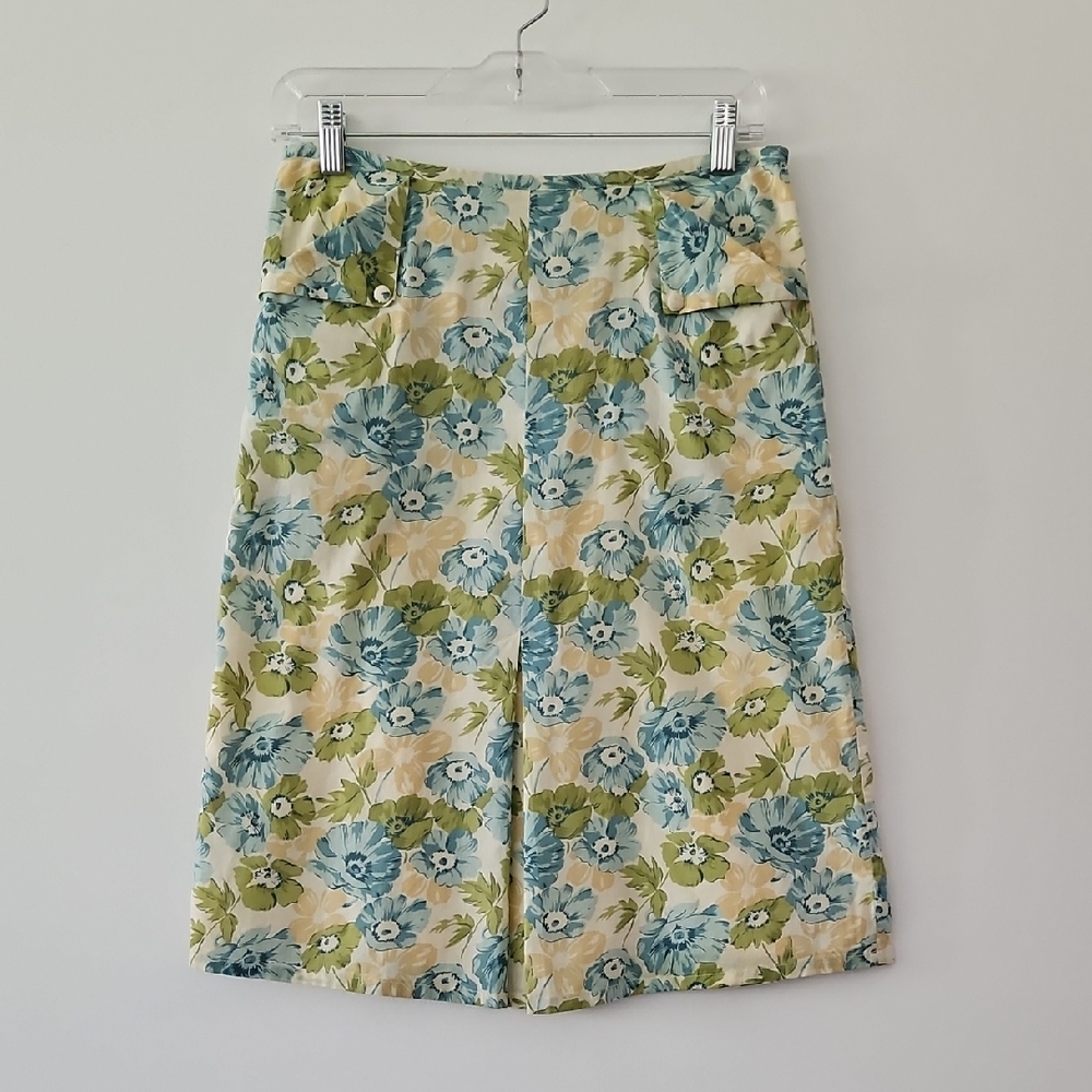 Elevenses Floral Midi Skirt With Pockets Coquette Summer Size 6